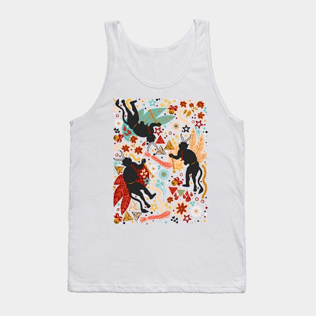 Krampus Retro Christmas Demon Tank Top by panco